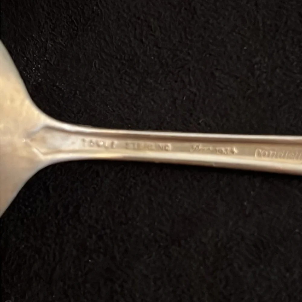 2 Towle Sterling Silver round spoons Candlelight pat 1934